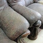 沙發修理前皮革龜裂